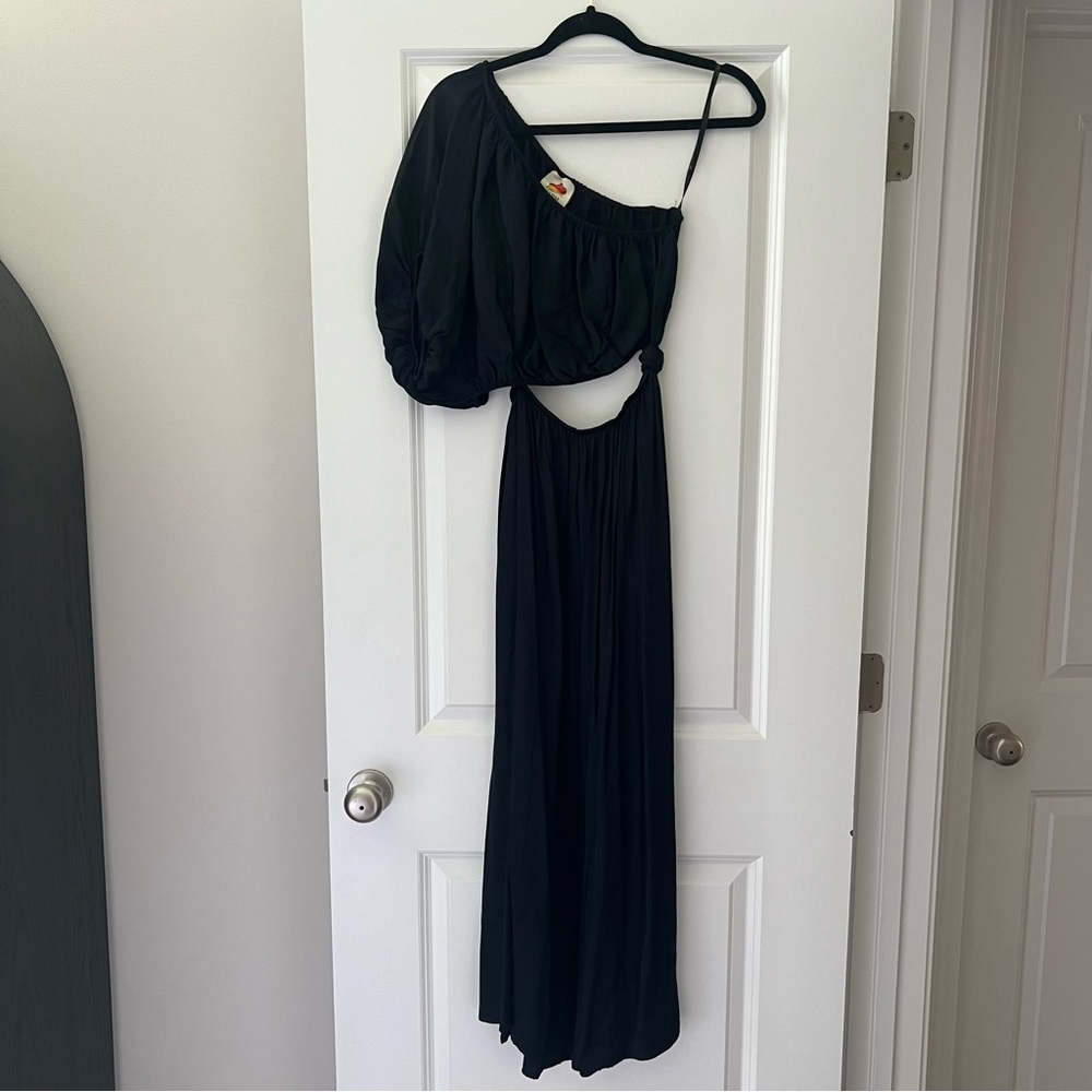 Farm Rio One-Shoulder Asymmetric Cutout Dress
